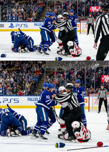 In a preseason bout, a Forward and Right Winger of the Leafs is taken down with a single punch!